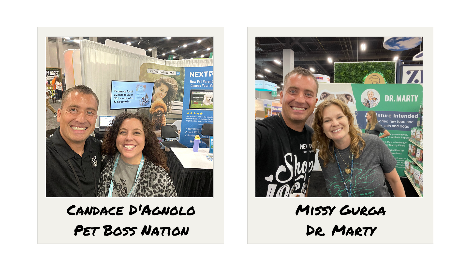 Candace D'Agnolo from Pet Boss Nation and Missy Gurga from Dr. Matry with Brandon Swenson of NextPaw